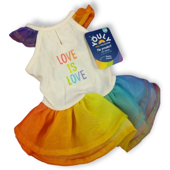 Youly Pride Collection Love Wins Pet Dress (Cat/Dog) Size Medium (New) - Picture 1 of 4